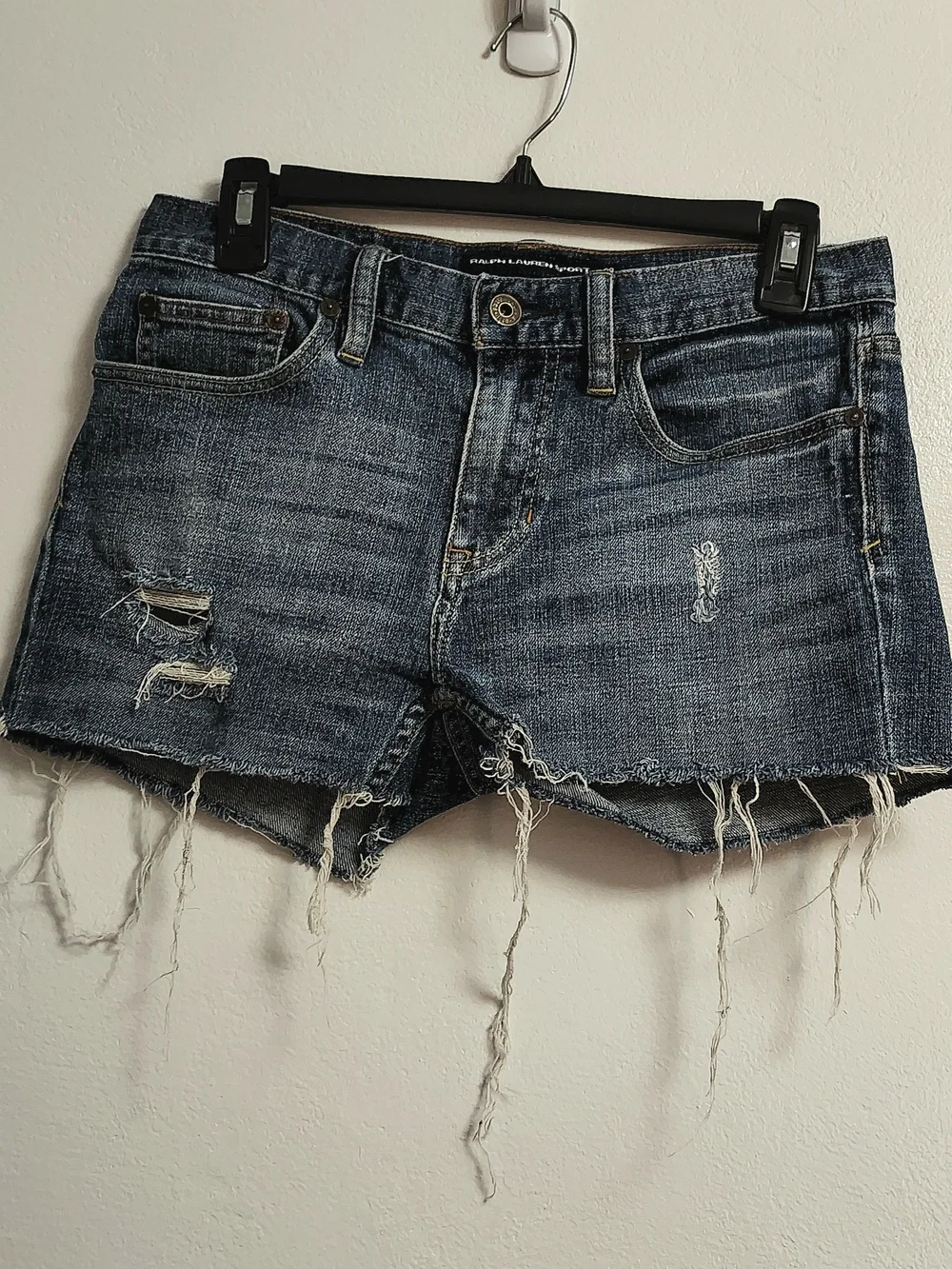 Polo Ralph Lauren Sports Mini Shorts Frayed Distress Vintage Size 28